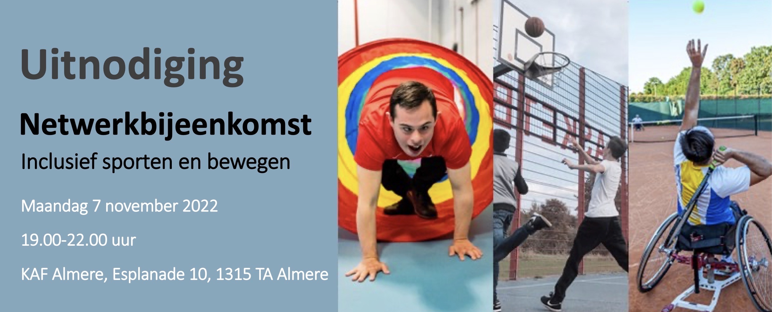 Uitnodiging netwerkbijeenkomst Aangepast sporten