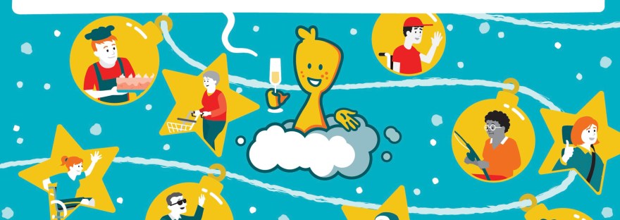 Een Guusje tekening met de tekst Volgend jaar staan wij weer klaar voor elkaar!